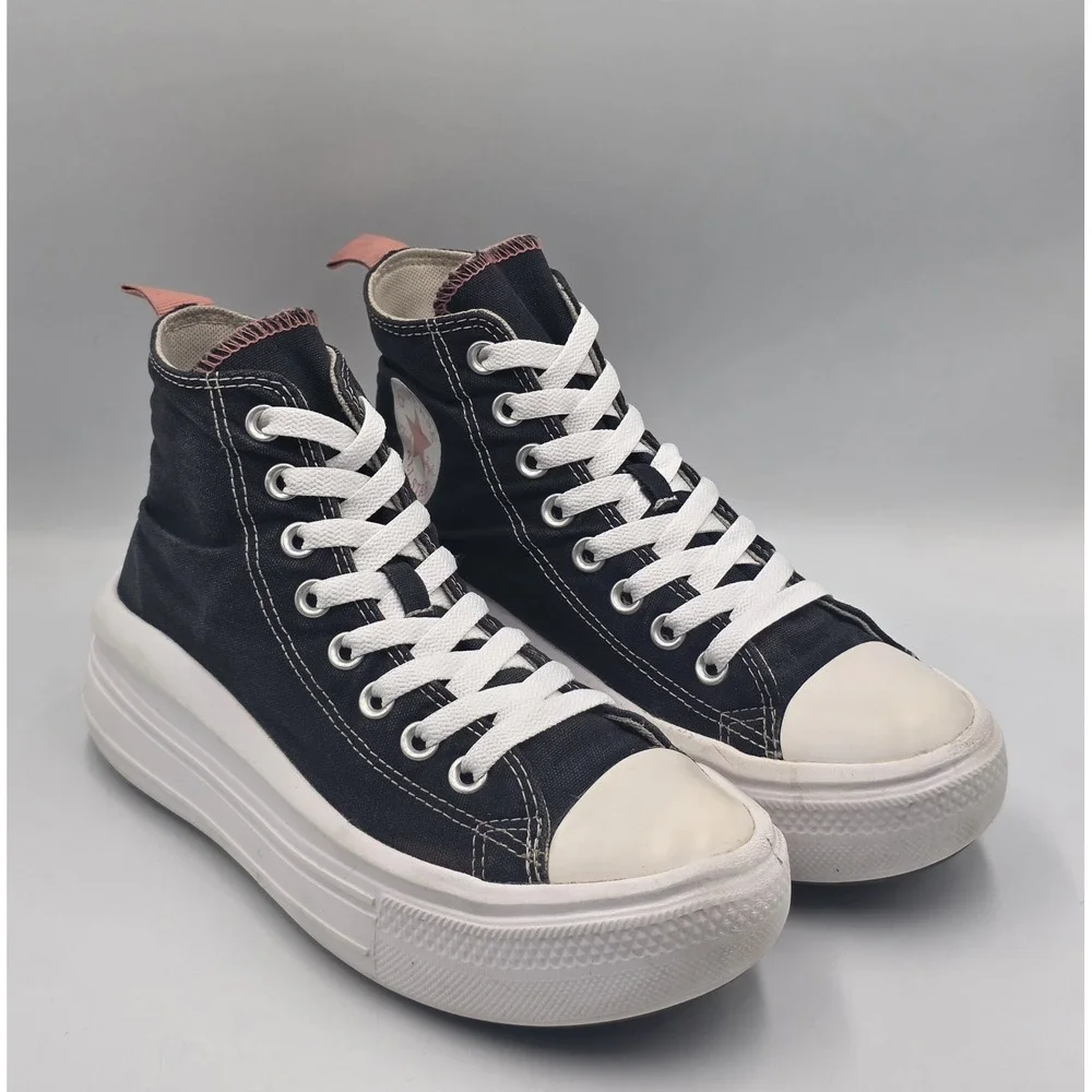 Converse Chuck Taylor AllStar High Move Platform Womens Black-Pink Sneakers 6.5